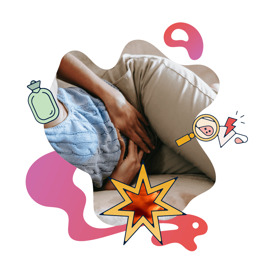 A person experiencing a period cramp.