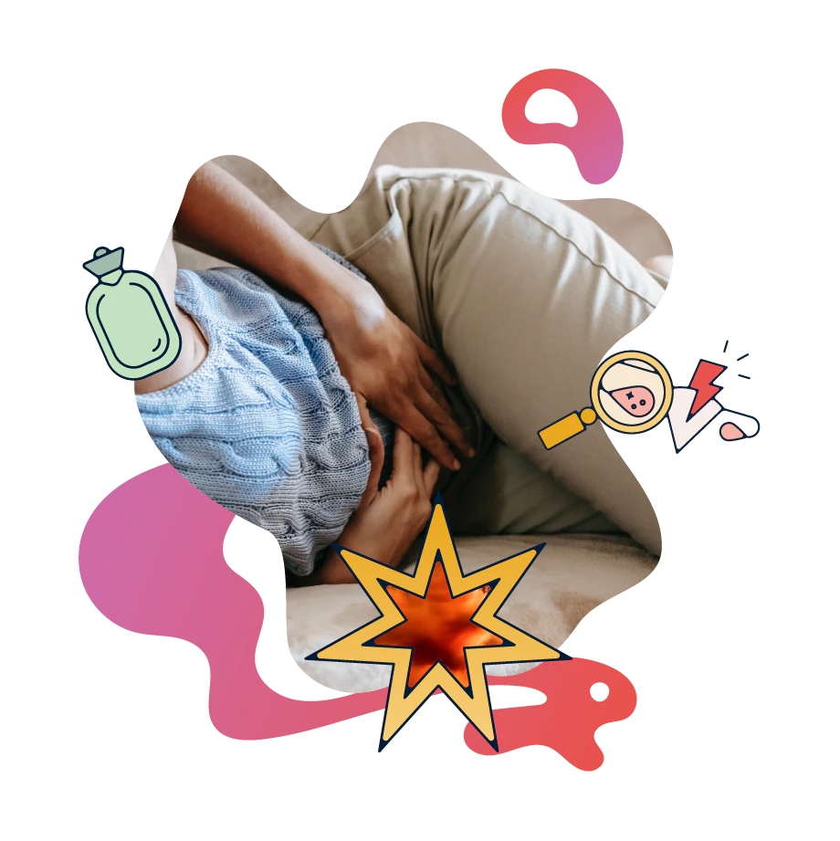 A person experiencing a period cramp.