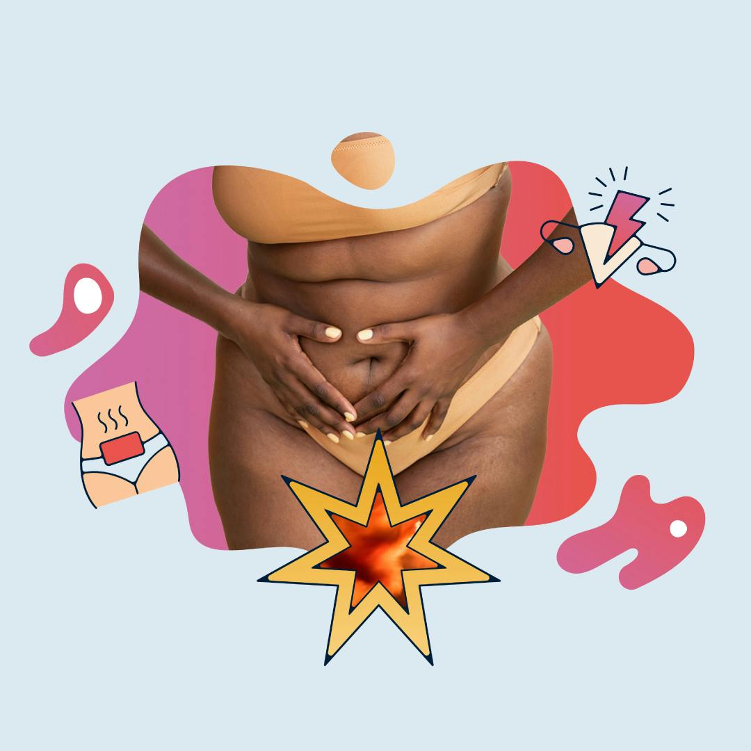 A person experiencing a period cramp.