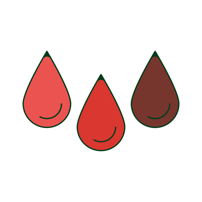 Drops of blood with a different color.