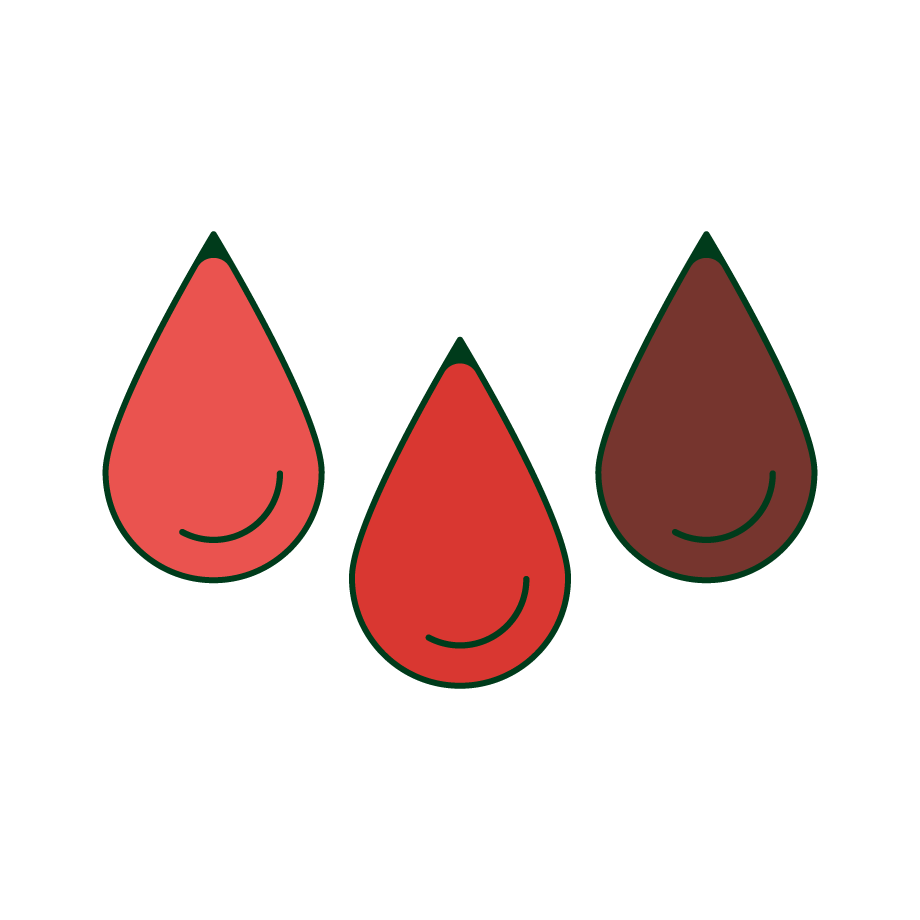 Drops of blood with a different color.
