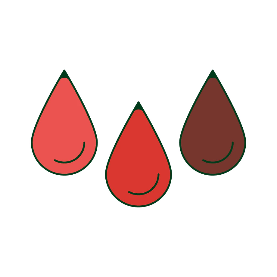 Drops of blood with a different color.