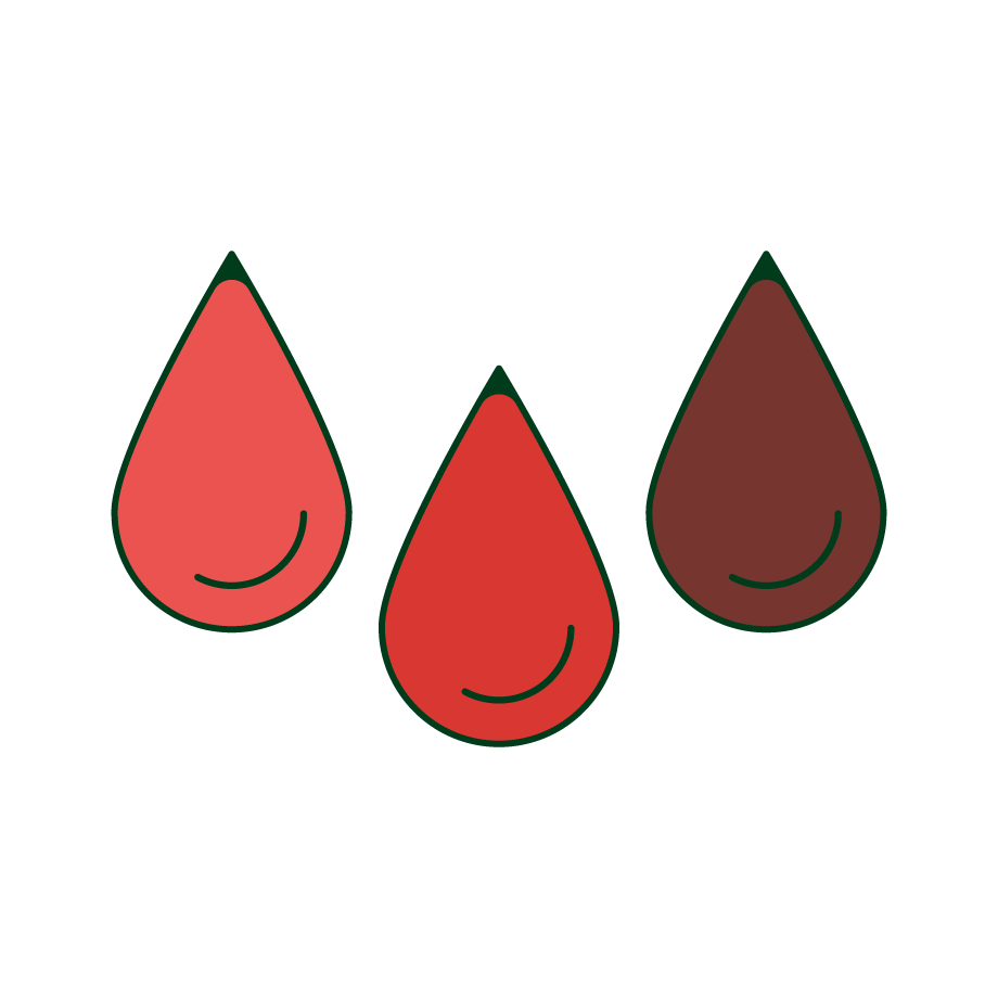 Drops of blood with a different color. 