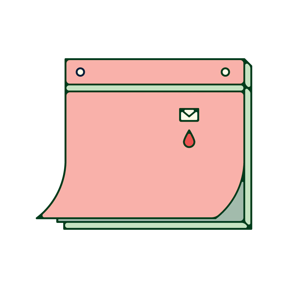 A calendar for tracking your period cycle.