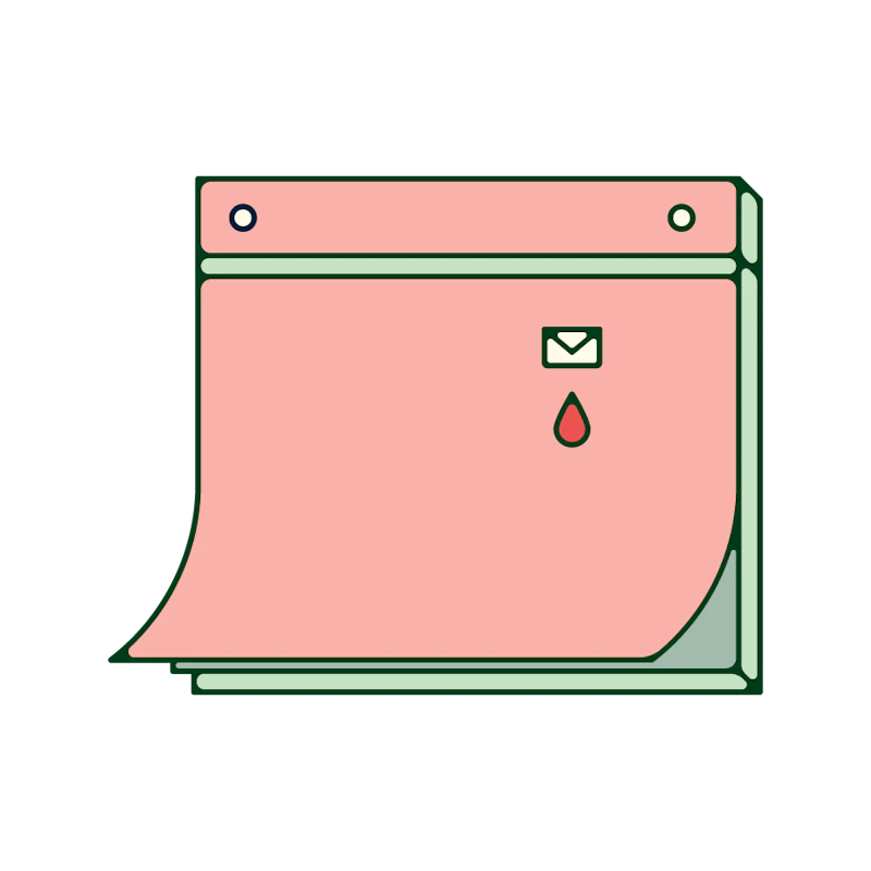A calendar for tracking your period cycle.