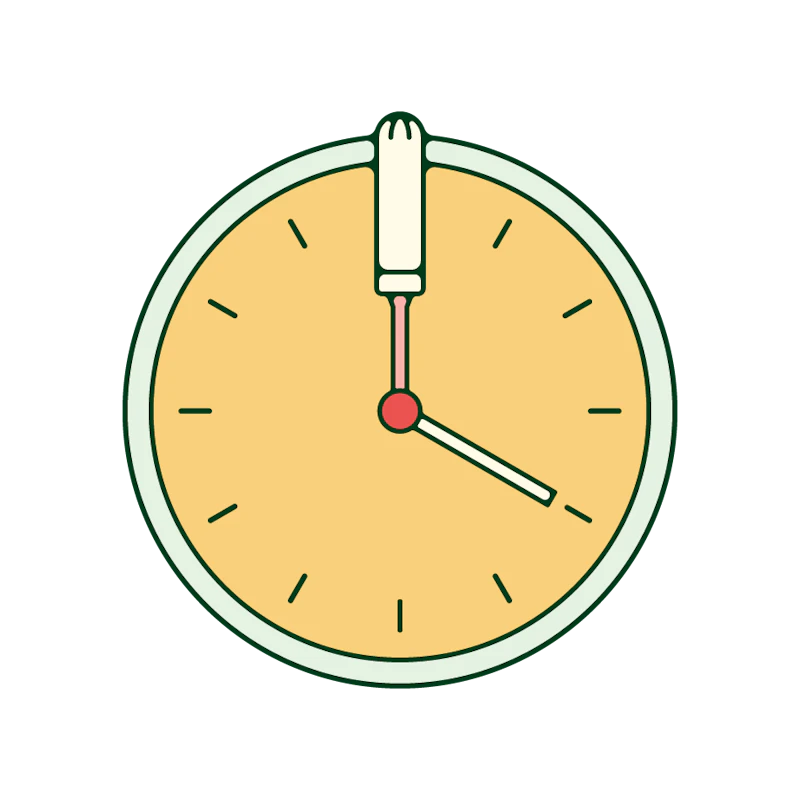A clock with tampons instead of arms.