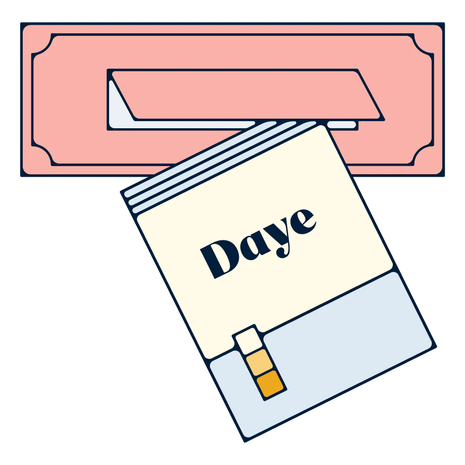 The Daye Diagnostic Tampon Kit fitting through a letterbox.