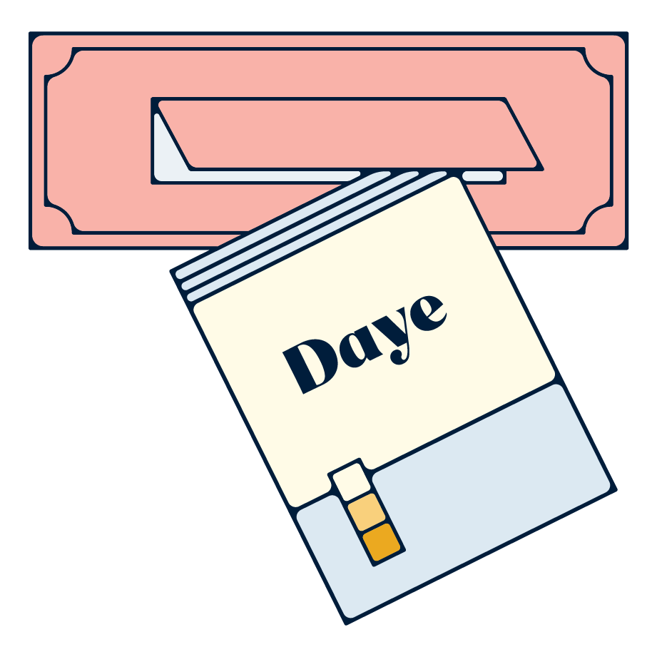 The Daye Diagnostic Tampon Kit fitting through a letterbox.