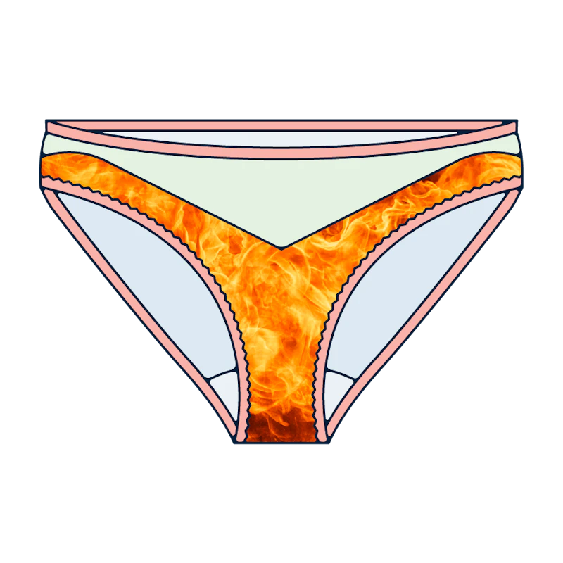 illustration of panties on fire