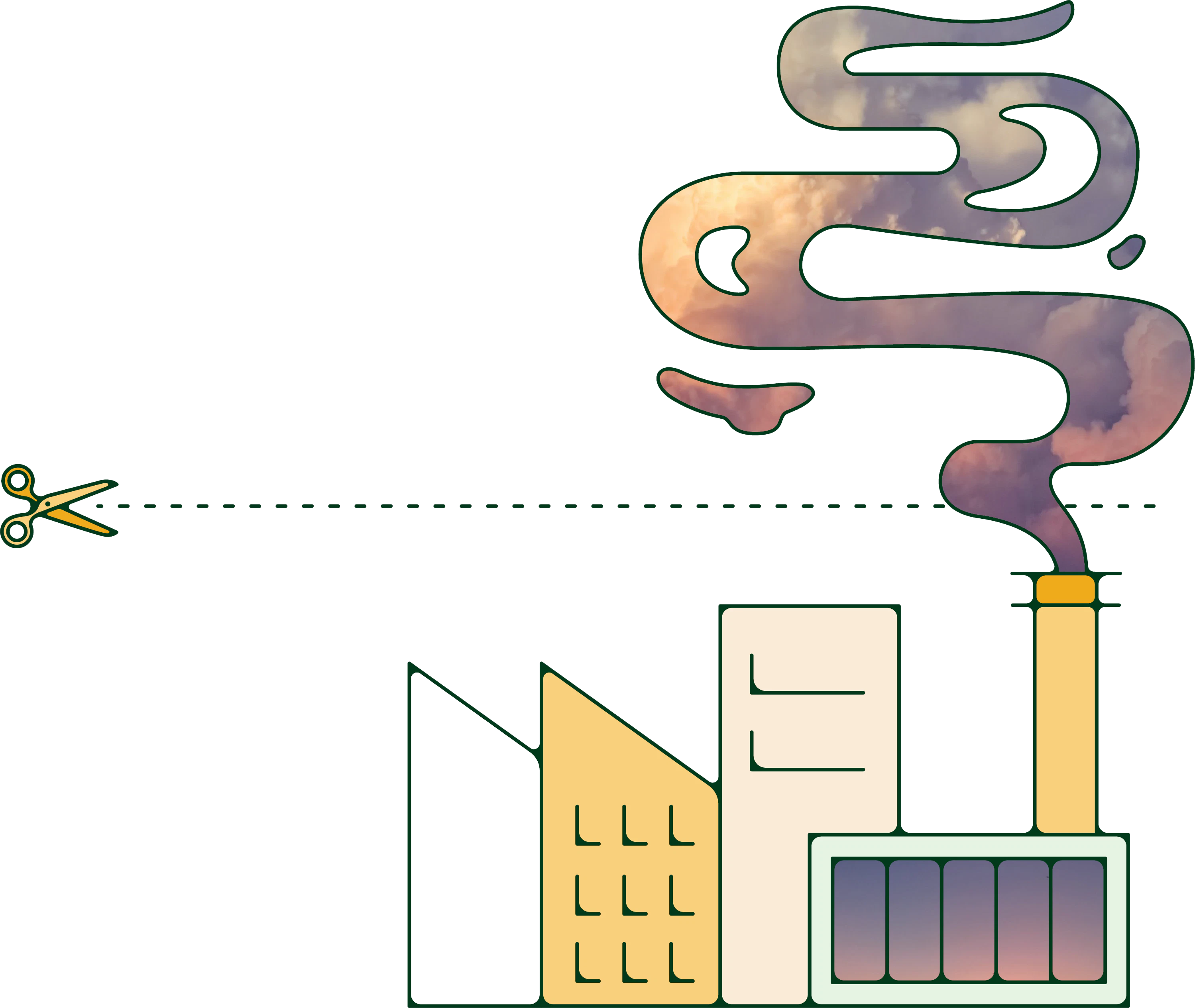 cutting our carbon footprint illustration