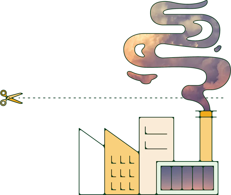 cutting our carbon footprint illustration