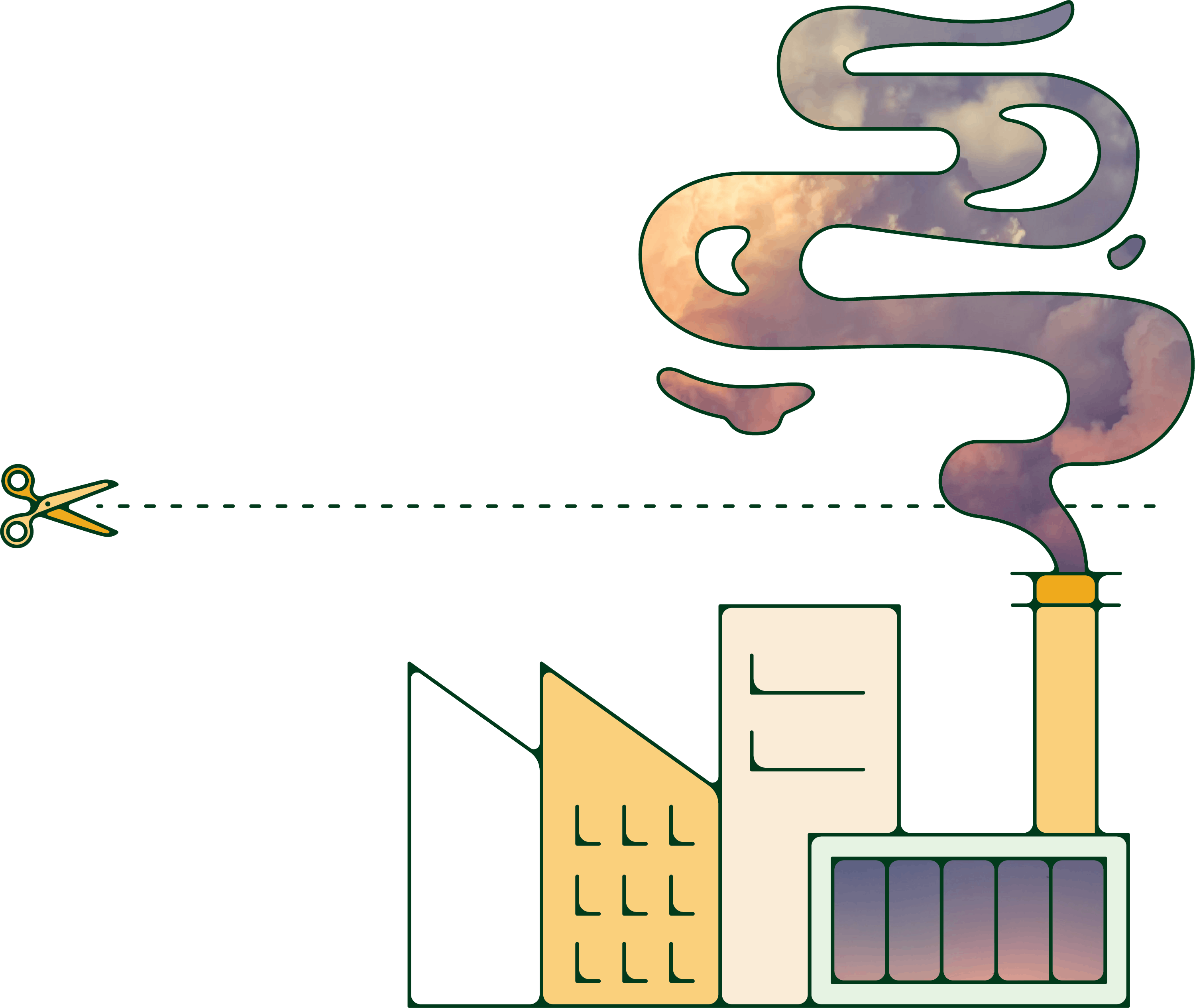 cutting our carbon footprint illustration