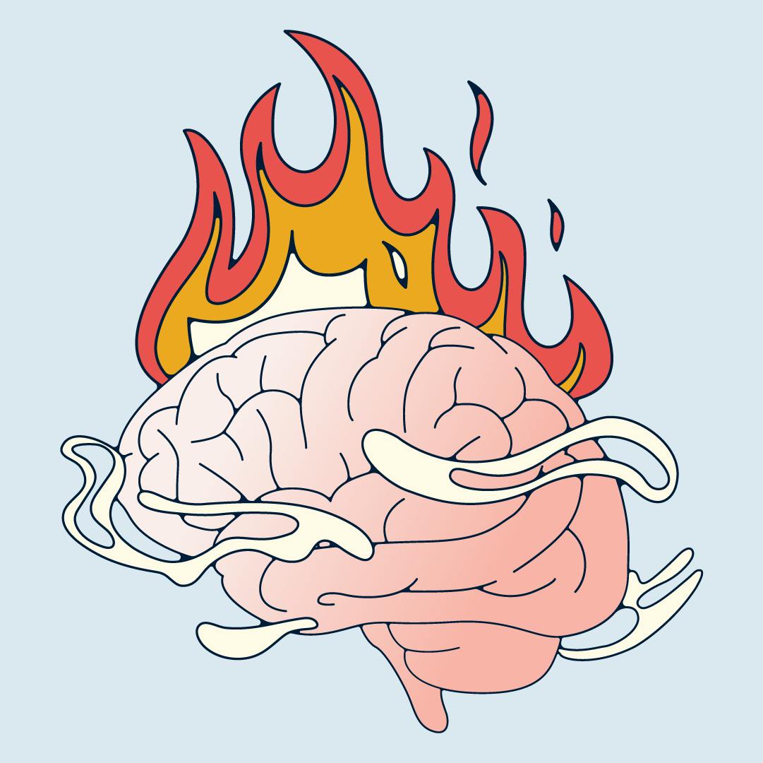 brain on cortisol illustration