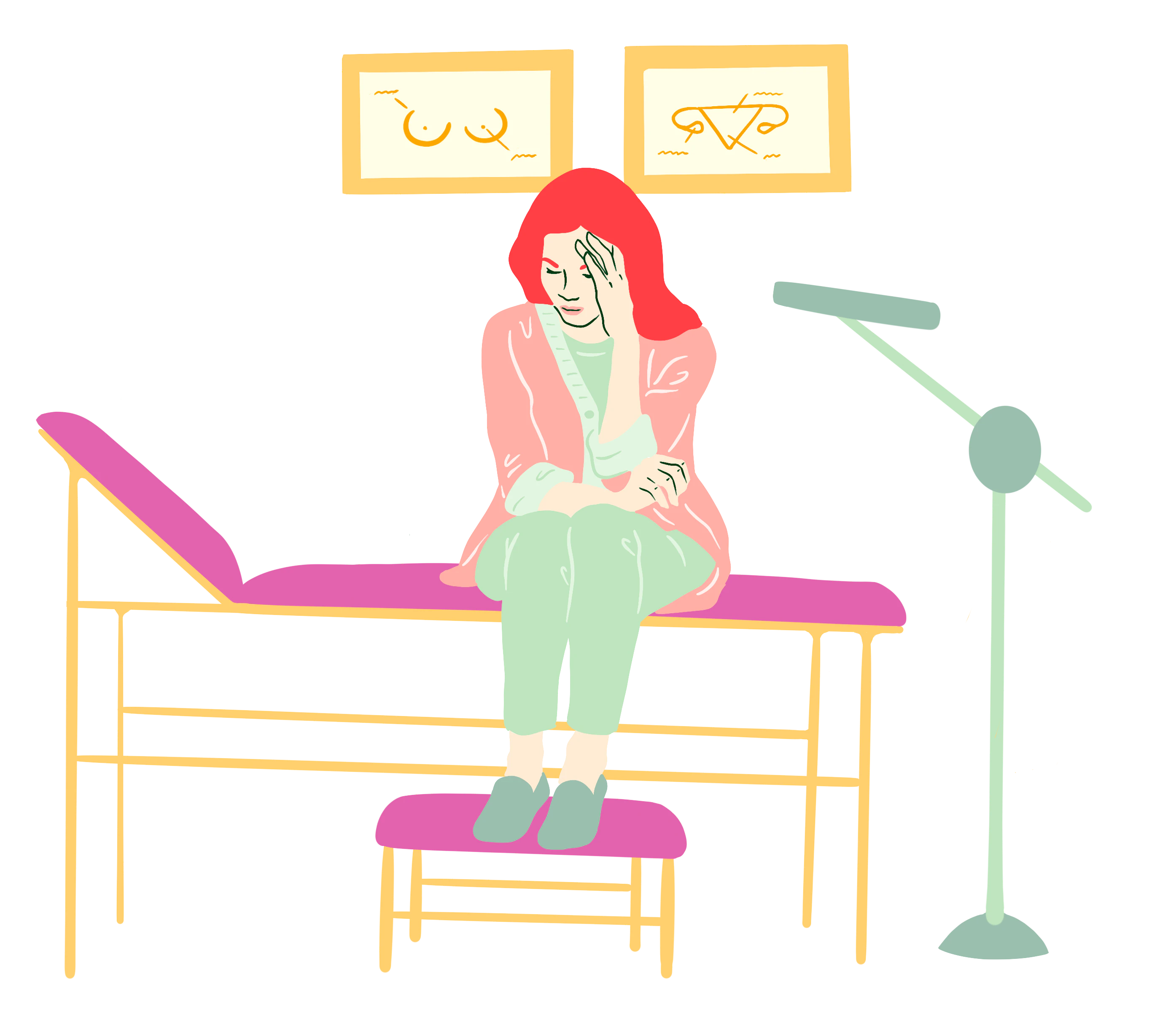 period-problems-woman-gp-office