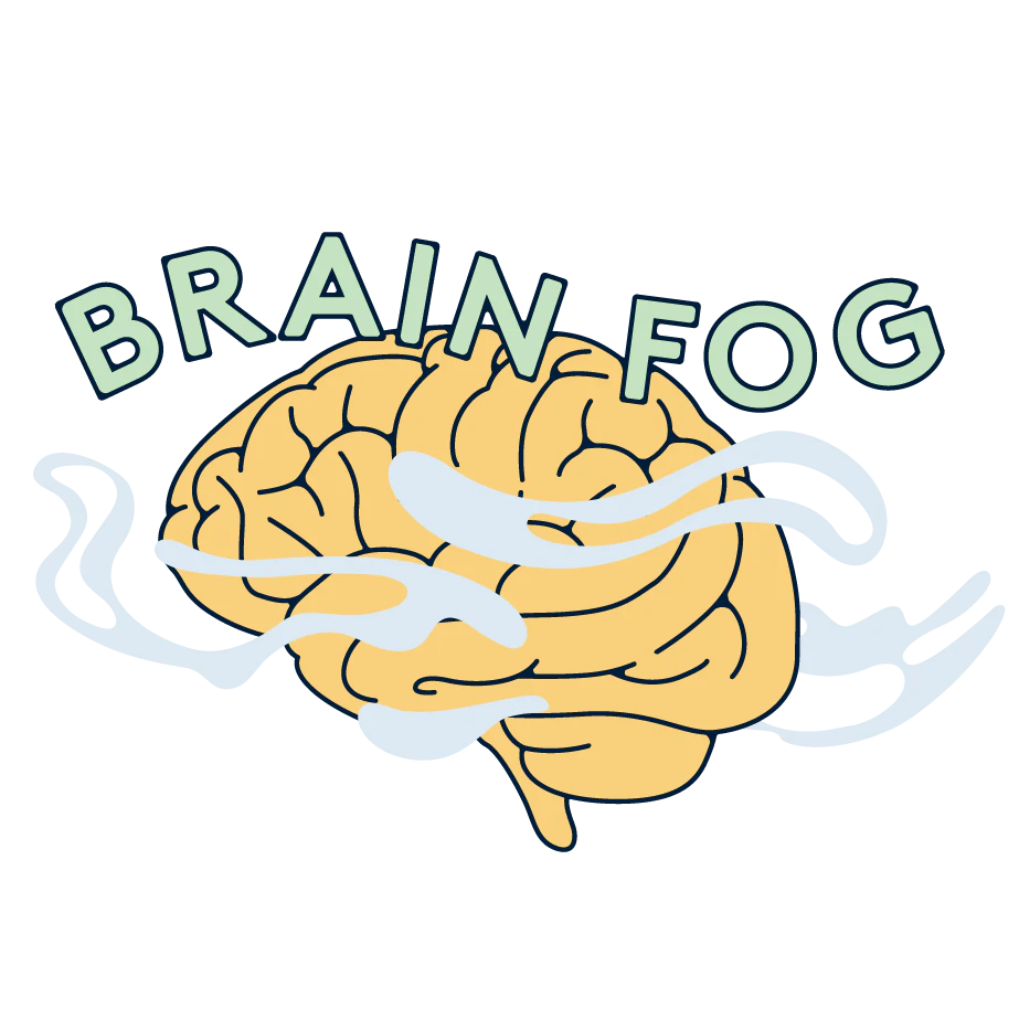 A brain surrounded by fog.