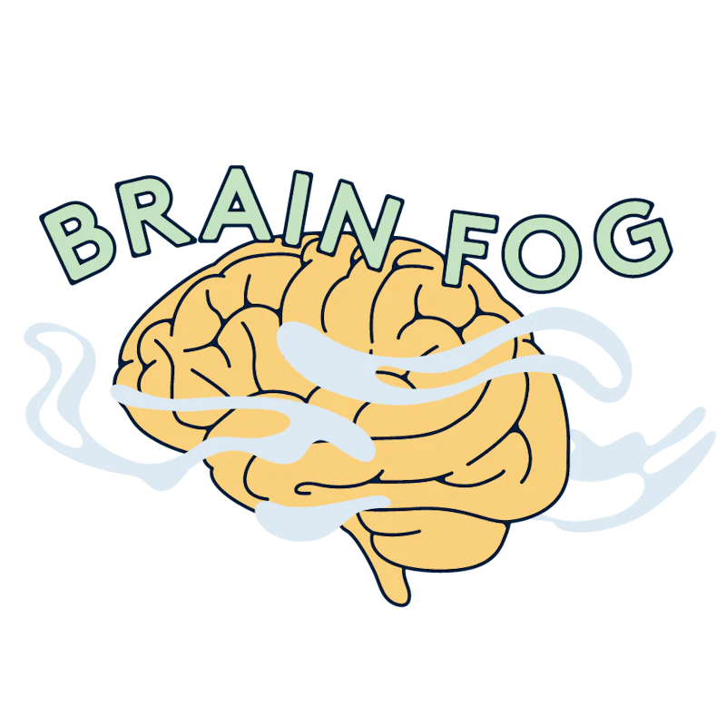 A brain surrounded by fog.