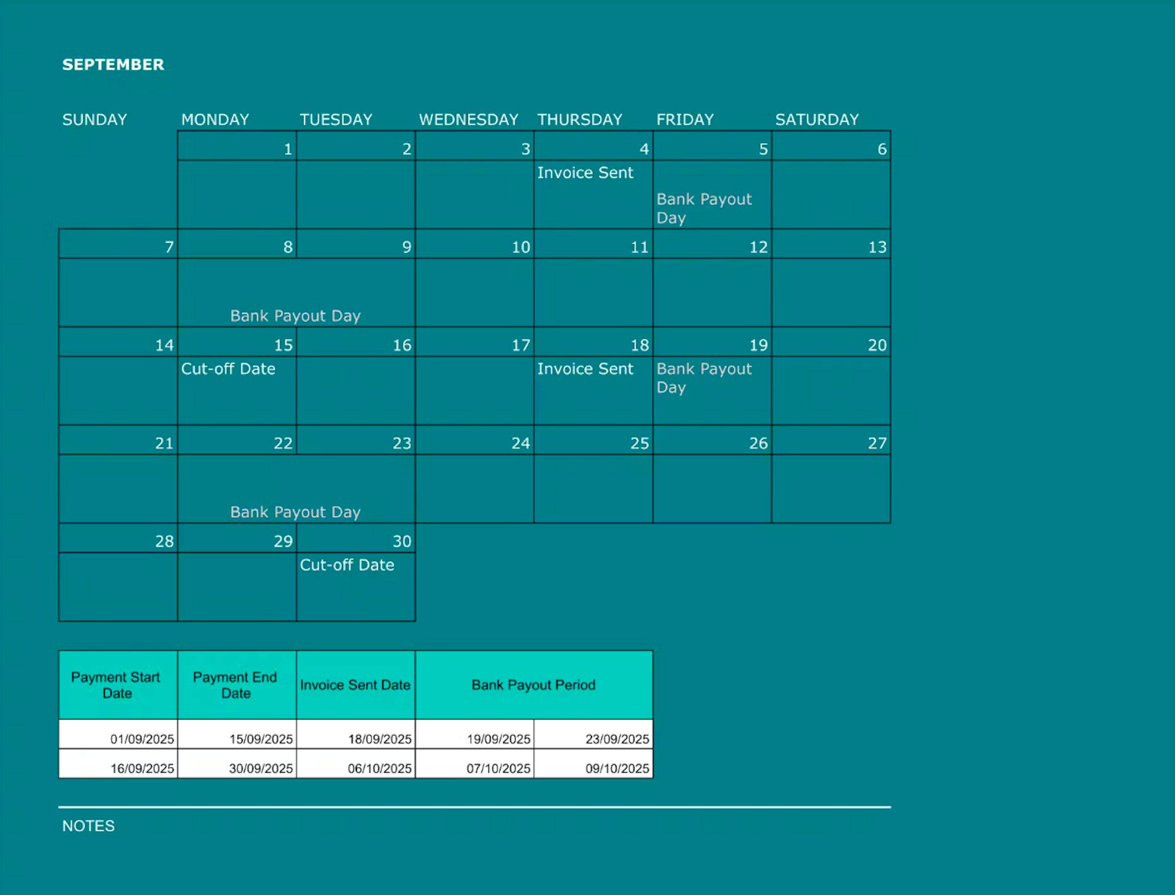 Riders’ September ’25 Calendar