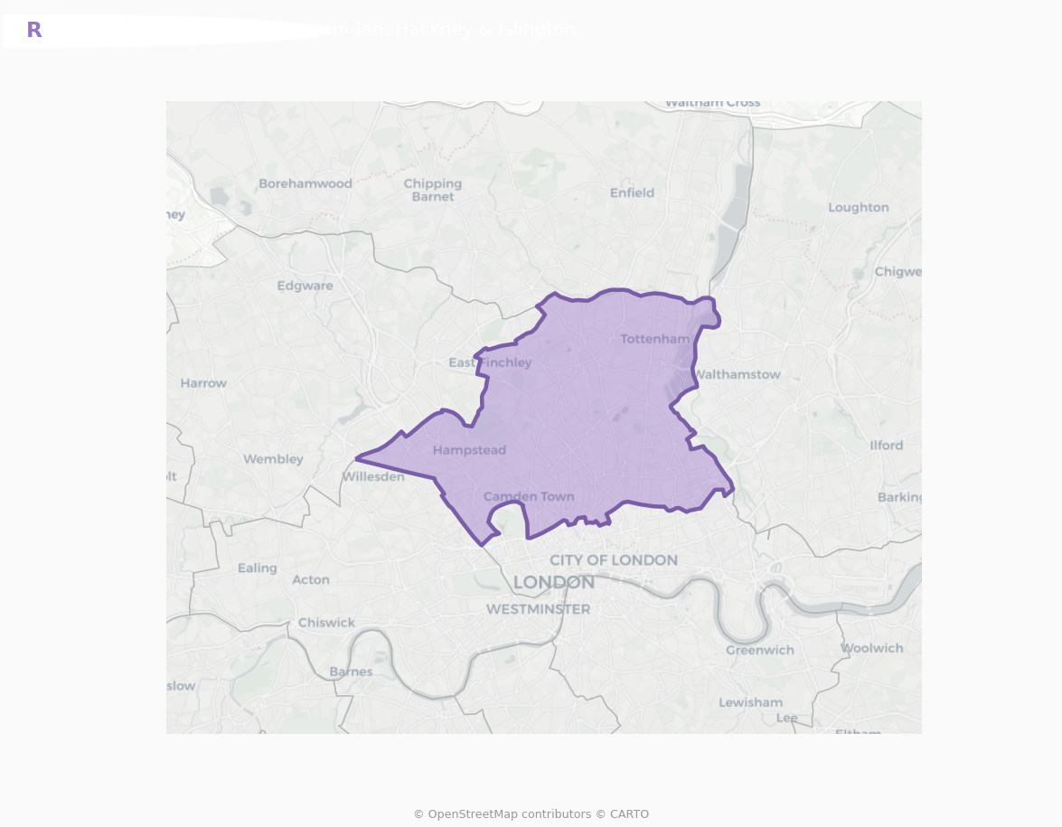 This is the onboarding area for Camden, Hackney & Islington