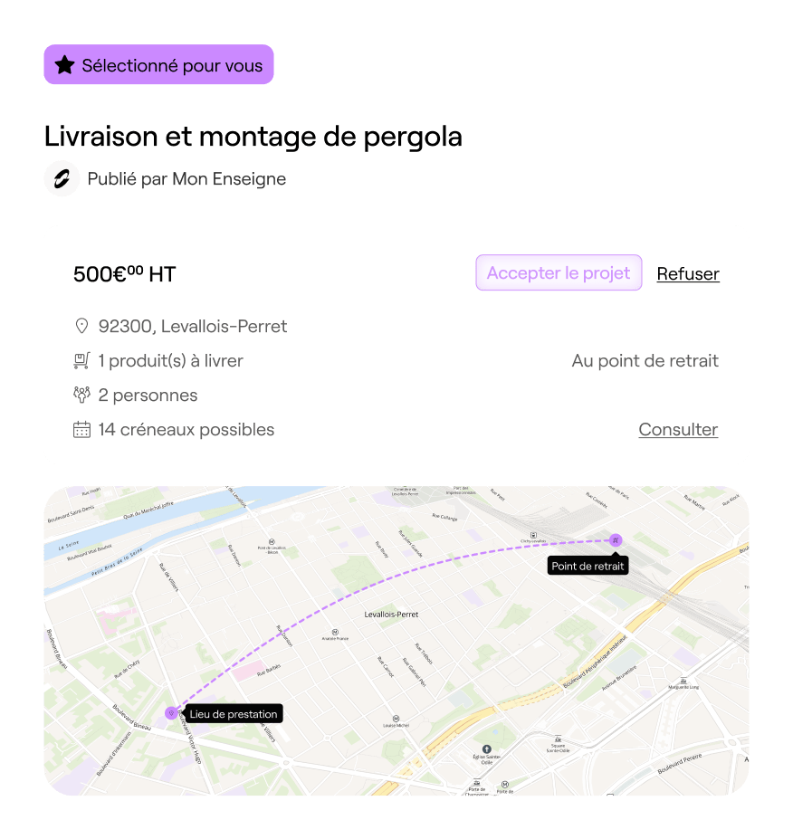 Réalisation des prestations 
