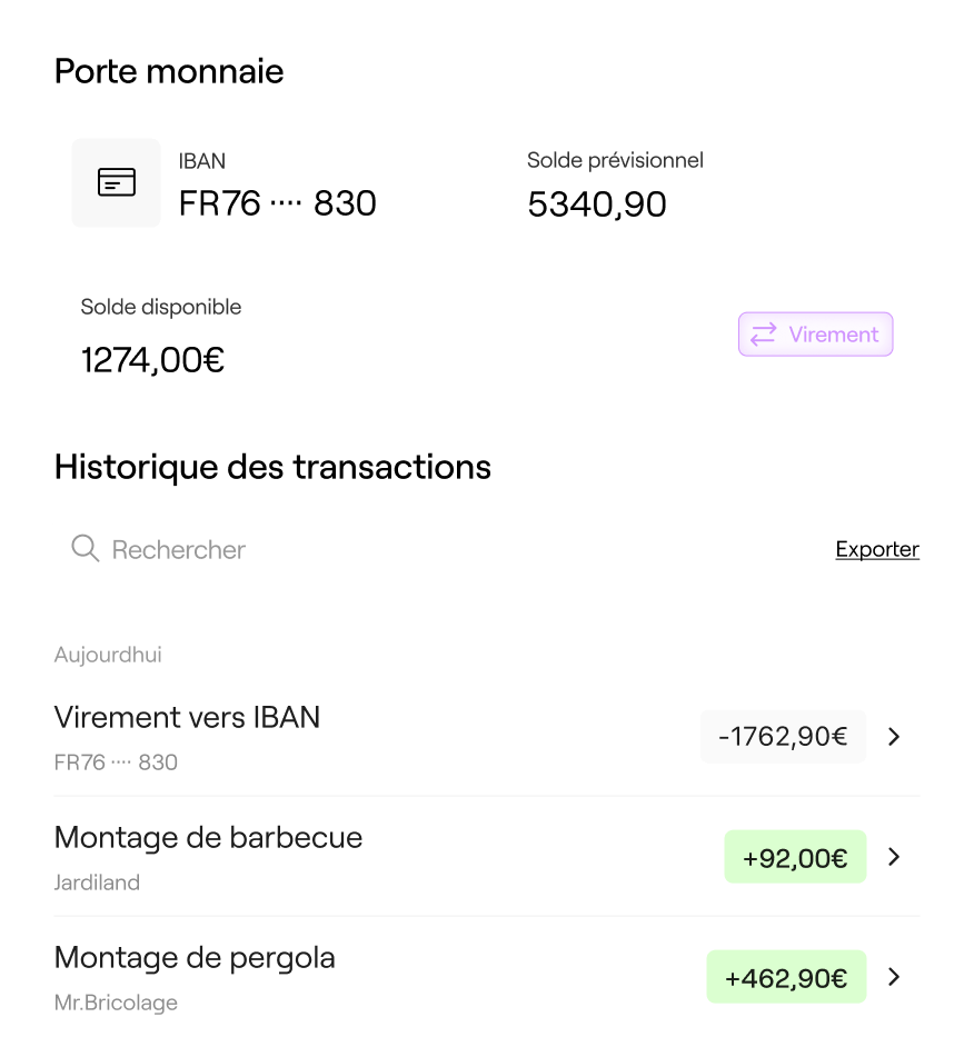 Réception de mon paiement