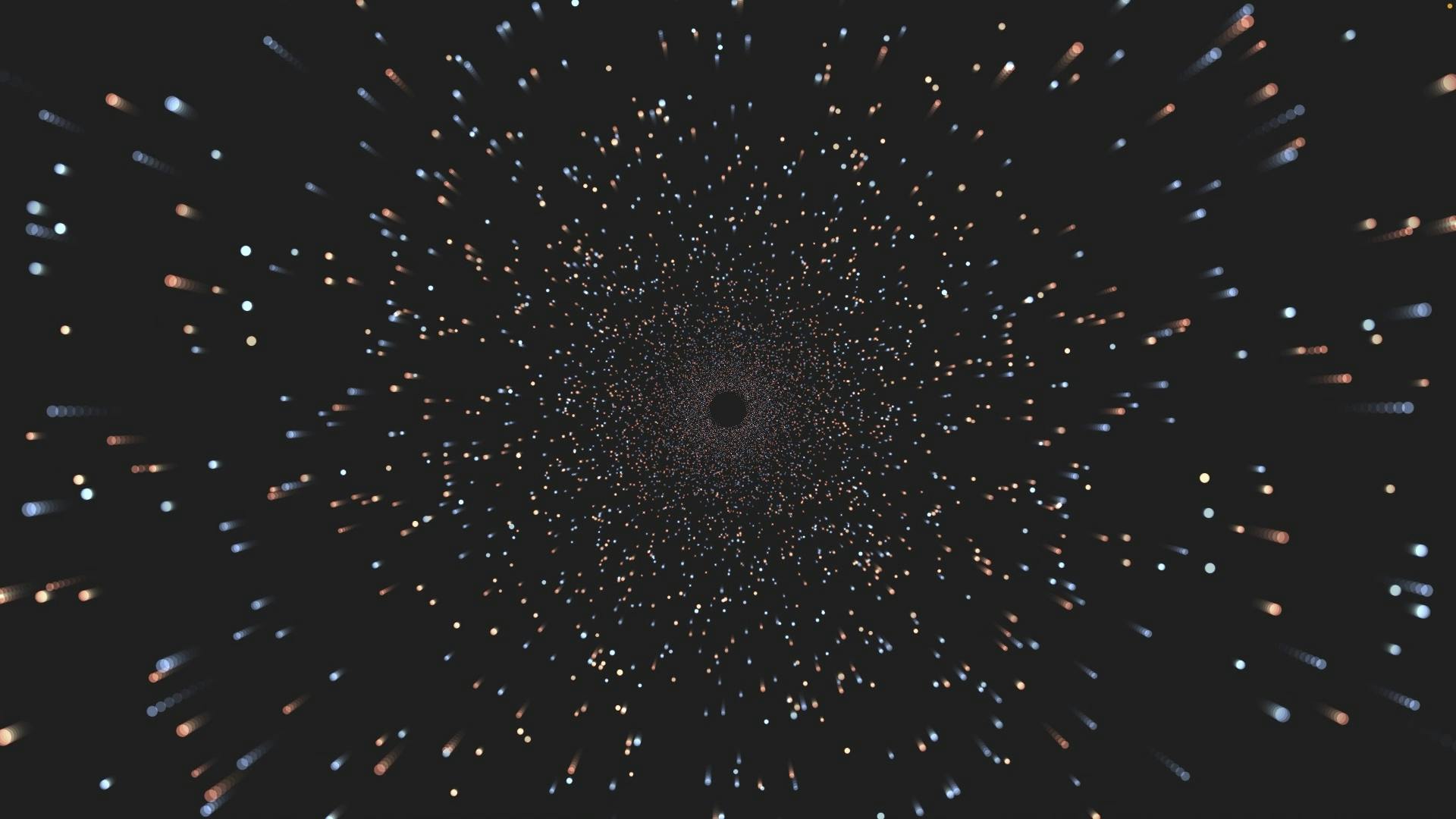Screenshot of the galaxy of particles we built for Querdenken everything.