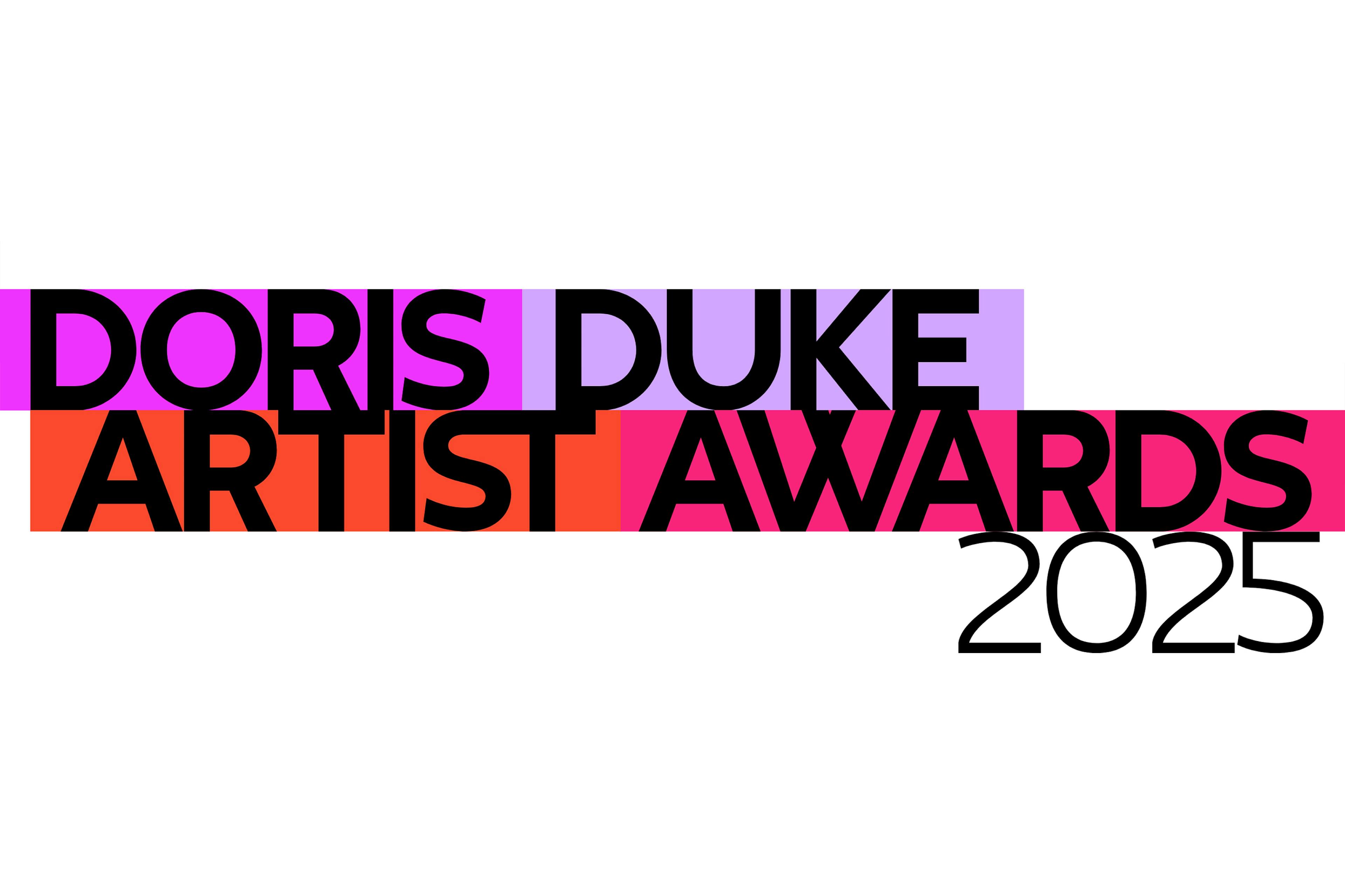 Website homepage of the Doris Duke Artist Award 2025 showing its brand identity.