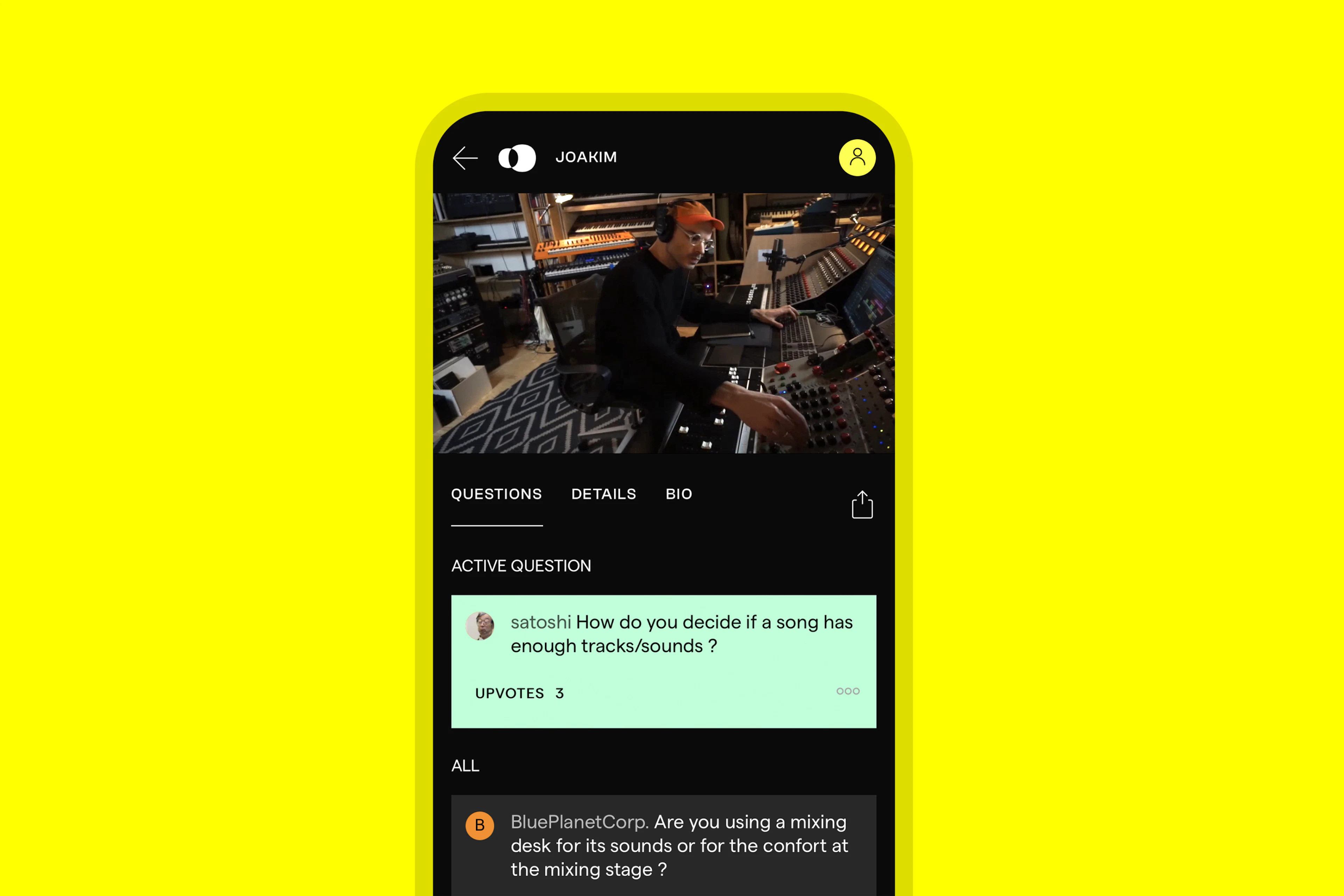 Live session taking place on the Echio site. 