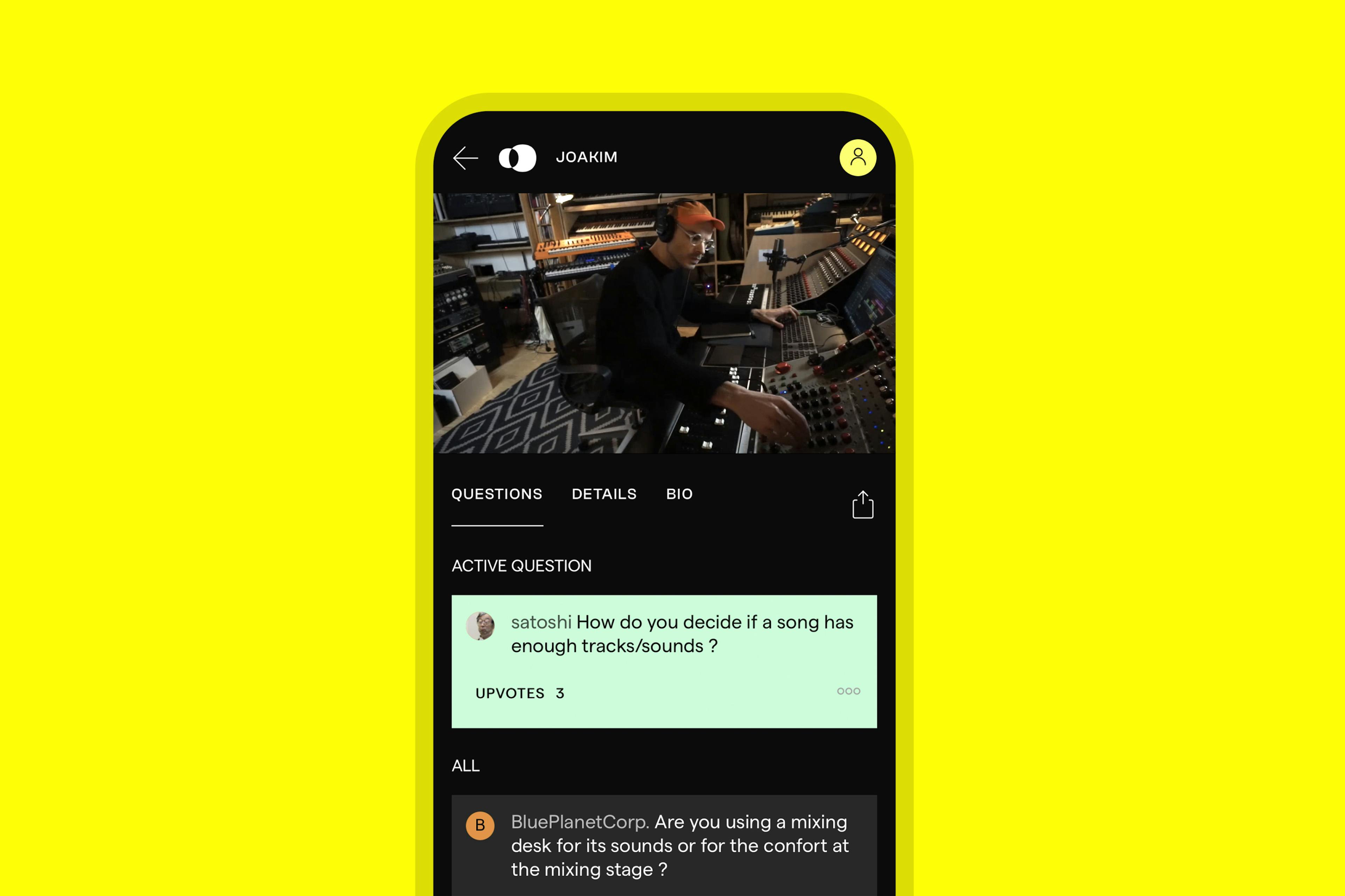 Live session taking place on the Echio site. 