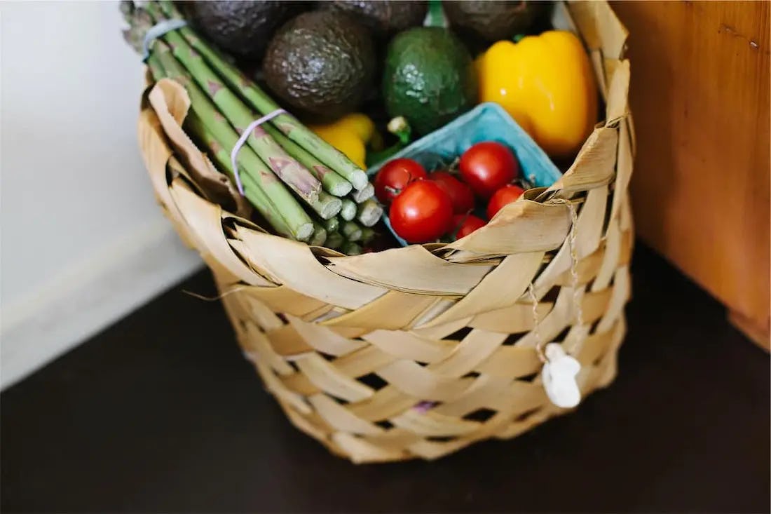 frutas y vegetales bajos en azucar