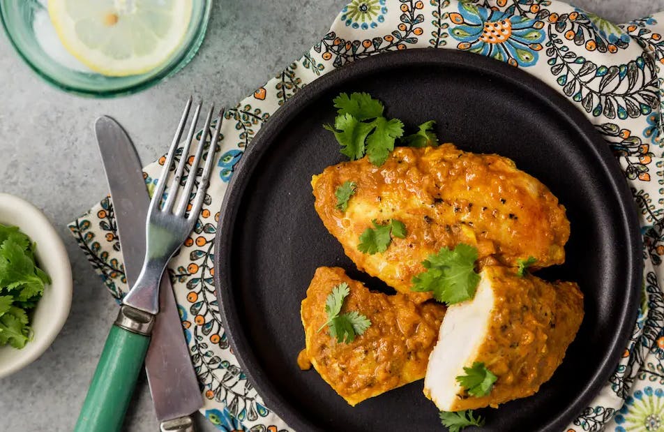 Milanesa de pollo al curry