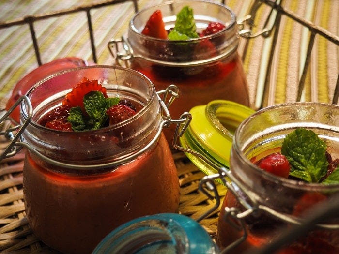 mousse de frutillas