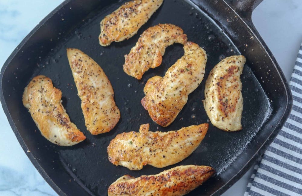 Tiras de pollo salteadas