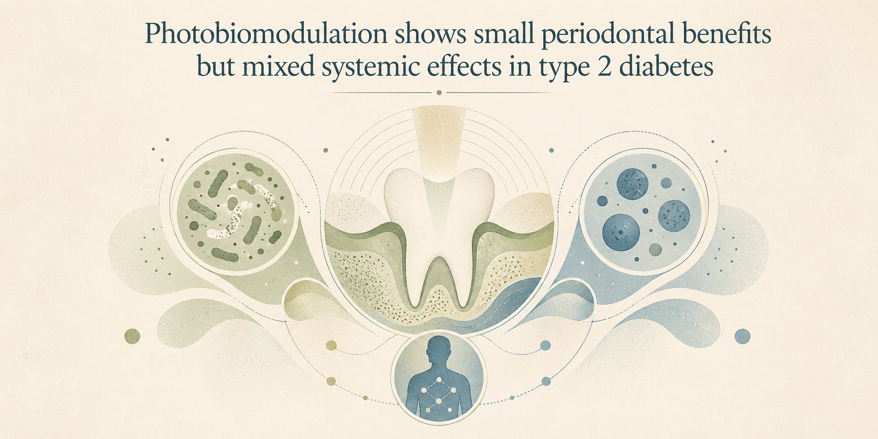 Photobiomodulation shows small periodontal benefits but mixed systemic effects in type 2 diabetes