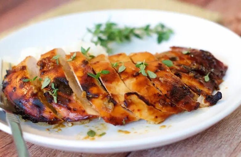 Pollo a la plancha con mostaza