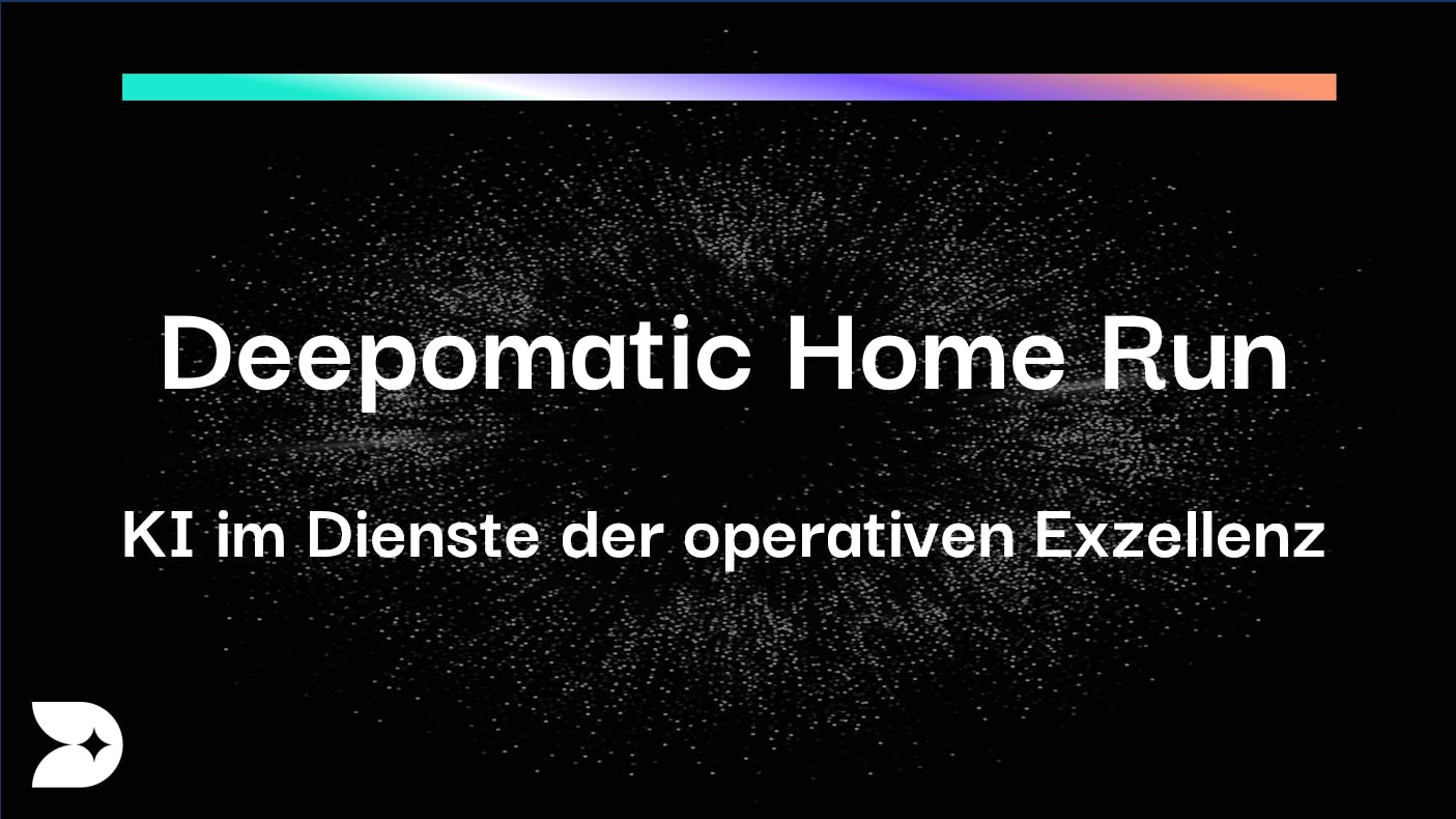 Schwarzes Banner des Deepomatic Home Run-Events: KI im Dienste der operativen Exzellenz