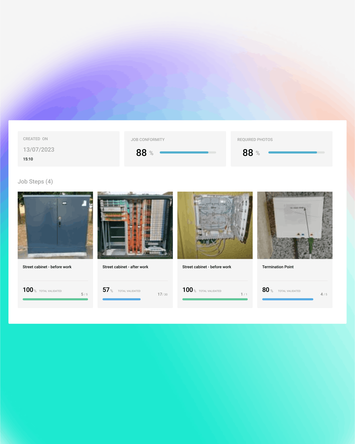 Deepomatic's Computer Vision Platform dashboard showing four different ongoing tasks 