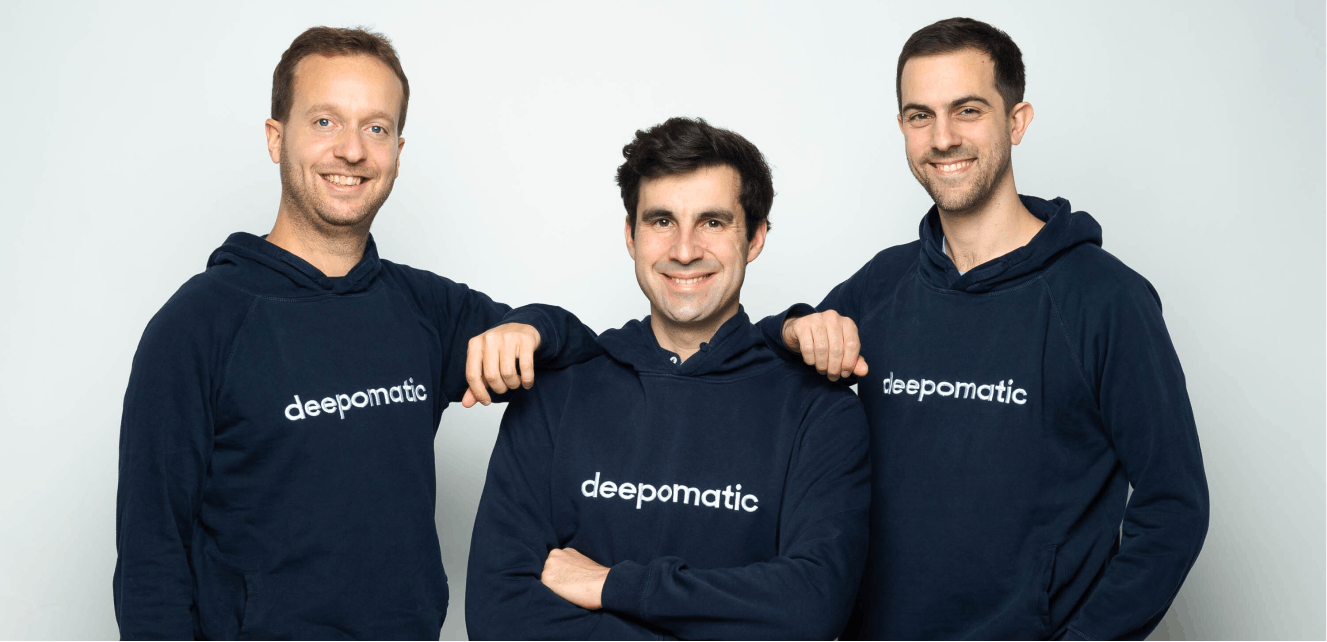 Deepomatic's founders: Vincent Delaitre (left), Augustin Marty (center), and Aloïs Brunel (right)