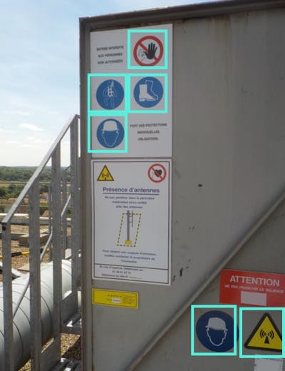 Site de réseau mobile avec pictogrammes