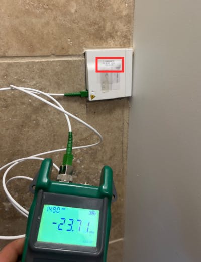 Fiber termination point & power meter