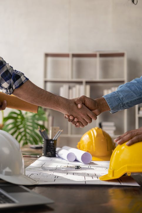 Two people shaking hands