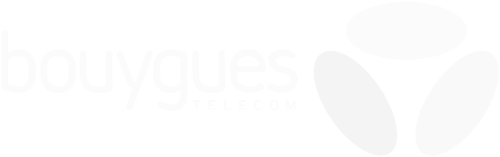 Logo de bouygues telecom en blanco