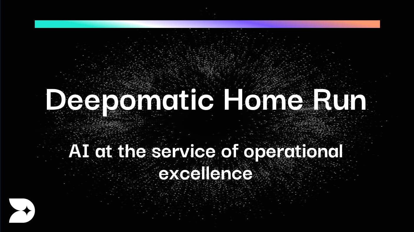 Black banner of Deepomatic Home Run event: AI at the service of operational excellence