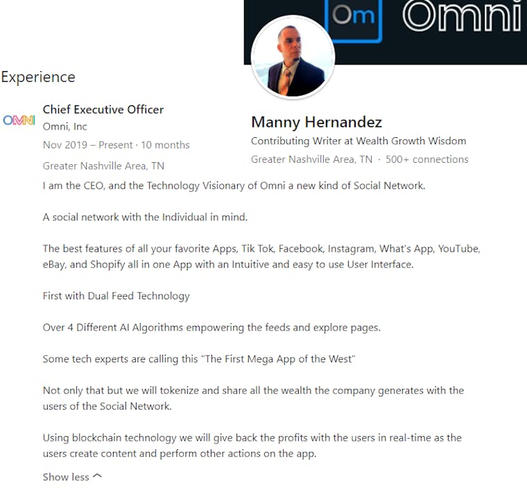 Omni AI description from CEO Manny Hernandez