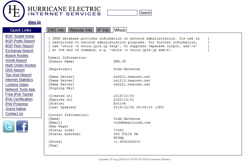 dwx.jp , registered by Todd Matherne