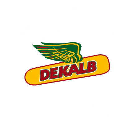 Image d’un timbre rond blanc sur fond vert contenant, les mots «&nbsp;SEMENCES LÉGENDAIRES&nbsp;», dans la partie supérieure et, MARQUER L’HISTOIRE&nbsp;», dans la partie inférieure. Au centre se trouve le logo DEKALB.