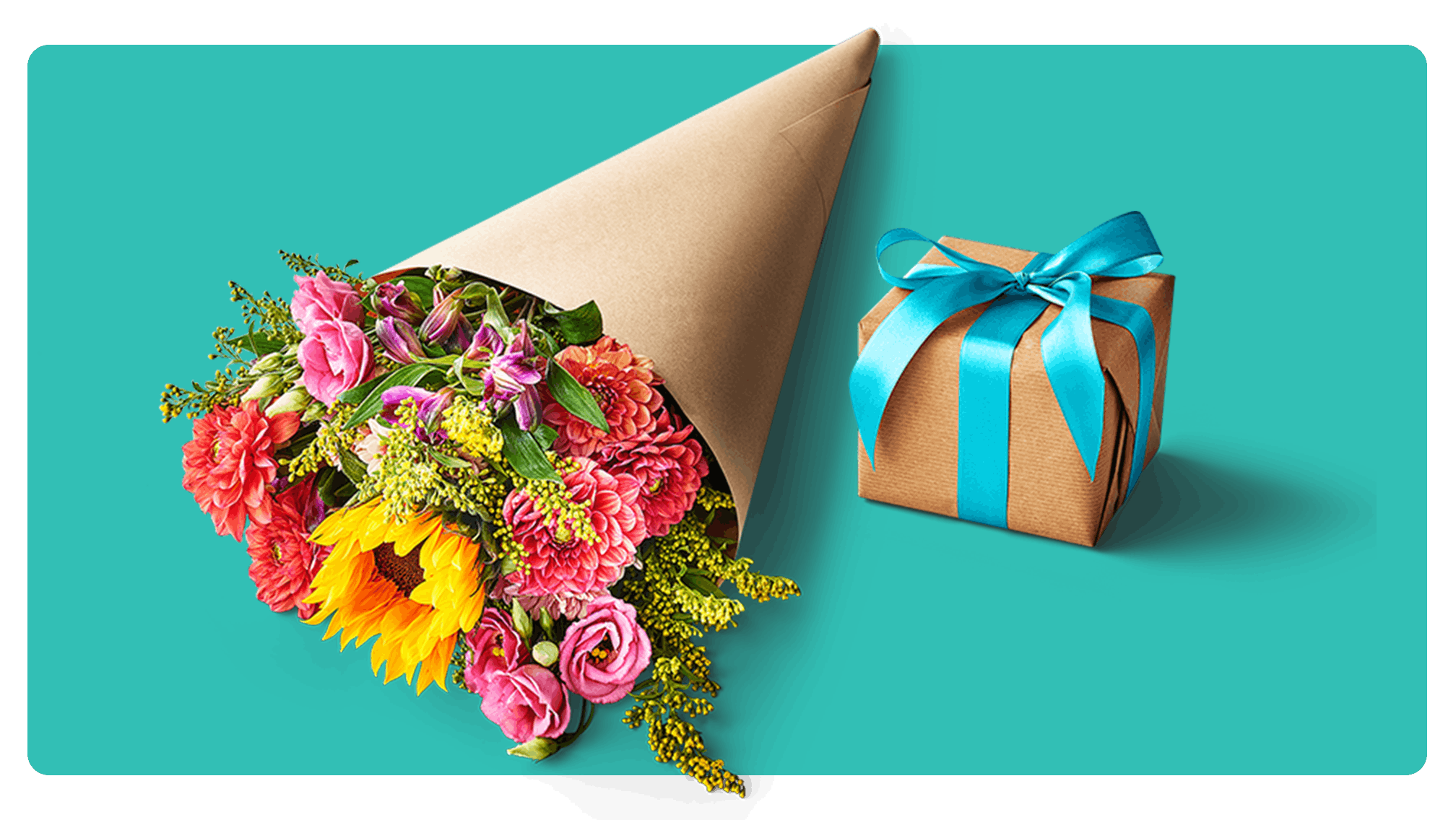 Flowers and a gift
