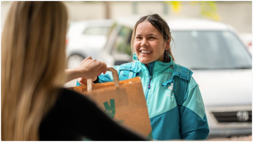 Deliveroo rider handover