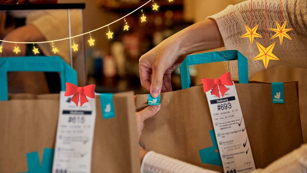 Deliveroo customer orders packaged