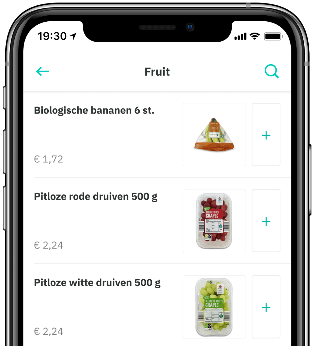 Deliveroo-boodschappenmenu