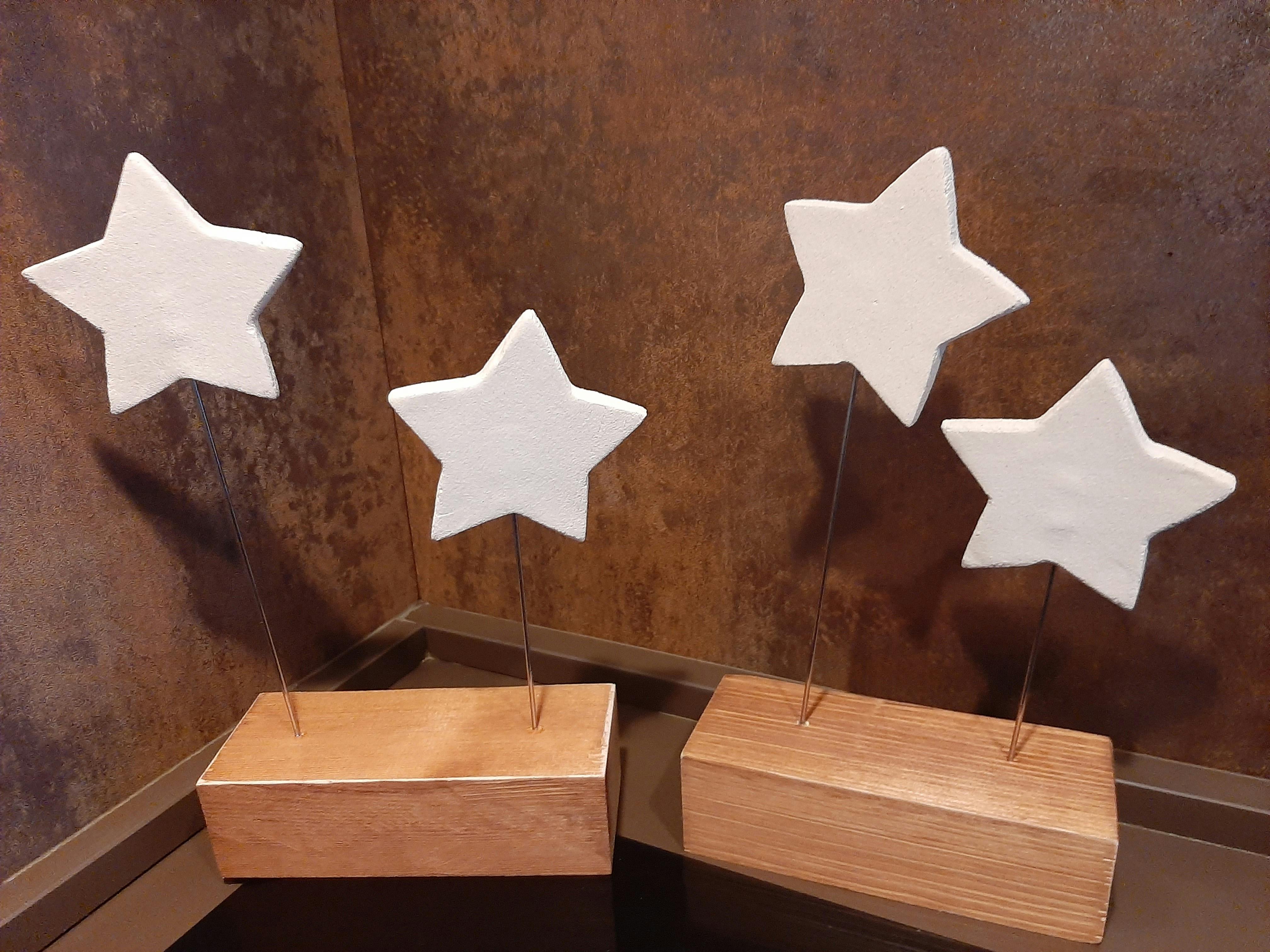 estrellas de navidad en madera